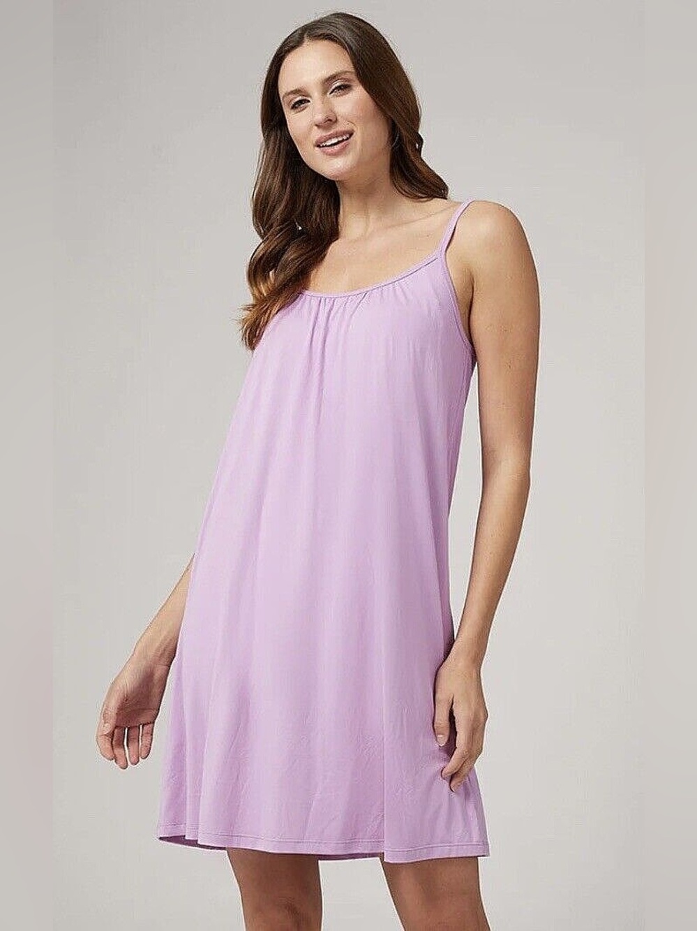 32 DEGREES SUMMER COOL FLOWY BRA DRESS SOFT LUXE VIOLET TULLE Large